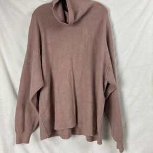 Free People Softly Structured Tunic Mauve Pink Turtleneck Sweater Size Lg